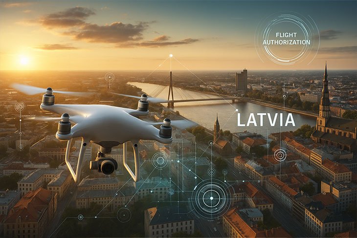Bloga ieraksts par to, kā iegūt drona lidojuma atļaujas Latvijā – reģistrācija, kvalifikāciju iegūšana, ierobežoto zonu saskaņošana un drošas, legālas lidošanas pamatprincipi.
